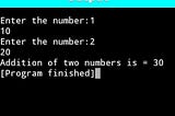 C Program to Print Addition of Two Numbers