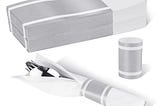 Germiwipe Paper Napkin Band, 200PCS Matte Silver Napkin Ring Self-Adhesive, Silverware Wraps Bands,Table Setup Wedding Event Party Supply (Matte Silver /200pcs)
