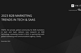 NEW RESEARCH: 2023 B2B marketing trends in tech & SaaS — Clarity