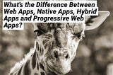 What is the Difference Between Web Apps, Native Apps, Hybrid Apps and Progressive Web Apps for My…