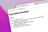 Show upcoming meetings for a Microsoft 365 user