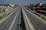 Empty ring road during the lockdown