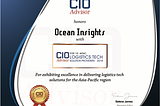 Ocean Insights Named Among Top Ten APAC Logistic Tech Solution Providers