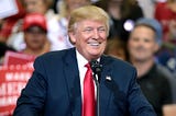 Donald Trump speaking with supporters at a campaign rally at the Phoenix Convention Center in Phoenix, Arizona.