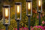 Bright Solar Pathway Lights Outdoor, 8 Pack Solar Powered Garden Lights Waterproof, Auto On/Off Solar Yard Lights for Lawn Patio Walkway Driveway Decor Landscape Lighting