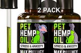 (2 Pack) Hemp Oil for Dogs and Cats - Helps Pets with Anxiety, Pain, Stress, Sleep, Arthritis, Seizures Relief - Cat Anxiety Relief - Omega 3-6-9 - Pet Hemp Oil Drops Treats - Hip and Joint Support