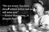 On beginning Hemingway