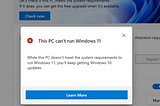 This PC can’t run Windows 11