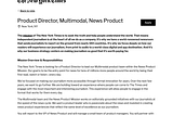 El NYT busca un director de producto multimodal para profundizar su estrategia de audio y video