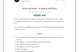Introducing Reverie — A ridiculously elegant Jekyll theme for blogging