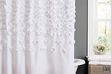 Lush Decor Lucia 72" x 72" Shower Curtain, 72" x 72", White