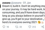 Le ethical hacker and bug bounty hunter Sean aka zsenao motivating hackers on twitter.
