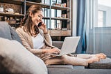 Woman working from home