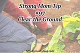 Tip #97: Clear the Ground, Mentally and Physically— Strong Moms