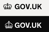 The old logo under Queen Elizabeth (above) and the new logo under King Charles