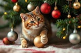 The Christmas Tree, a Spray Bottle of Water, the Halloween Cat, and Me.