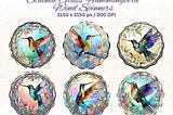 Stained Glass Hummingbird Wind Spinners