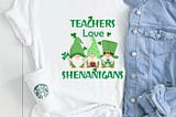 St Patricks Day Shirts His and Hers Four Leaf Clover Teacher T Shirt Hoodie Shirt — GearBloom