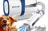 oneisall Dog Hair Vacuum  Dog Grooming Kit, Pet Grooming Vacuum with Pet Clipper Nail Grinder, 1.5L Dust Cup Dog Brush Vacuum with 7 Pet Grooming Tools for Shedding Pet Hair, Home Cleaning