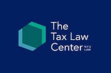 The tax law center logo on a navy blue background.