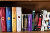 A row of books in a bookcase