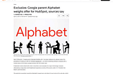 Alphabet and HubSpot deal rumors