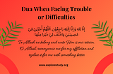Dua When Facing Trouble or Difficulties (Musibat Aur Pareshani Ke Waqt Ki Dua) — Ex. Study