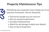 Property maintenance tips