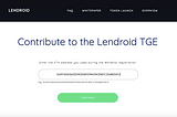 A Guide to the Lendroid Token Generation Event
