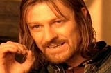 “One does not simply breach a contract” meme with Boromir from Lord of the Rings