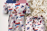 Celebrate Independence Day St. Louis Sports-Inspired USA Flag Hawaiian Shirt and Shorts