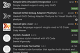 Setting up Haskell in VS Code with Stack and the IDE Engine