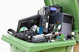 computers in recycling bin
