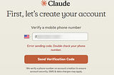 Claude Is Giving Me “Error Sending Codes, Pls Check Your Phone Number.” How to Fix?