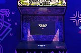An arcade version of point-and-click game “queers in love at the end of the world.” Courtesy Woodland Pattern Book Center.