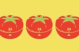 Picture with three tomato timers