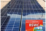 solar panels with a box of dryers sheets in front of it named BSWC