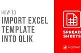 Title image captioned How to Import Excel Template into Qlik, with the Spreadsheets extension and AnyChart logos