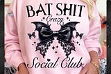 Download Halloween Bat Shit Crazy Social Club PNG Free