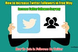 How to Increase Twitter Followers in Free Way