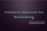 Authority Sites List for Backlinking