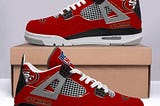 NFL San Francisco 49ers Football Team Air Jordan 4 Shoes Sneaker