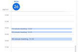 Short event visualization in Google Calendar