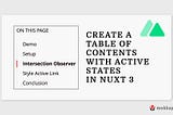 Create a Table of Contents With Active States in Nuxt 3