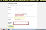 How to install WordPress on localhost/server in 5 easy steps