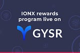 V4 IONX rewards program on Gysr