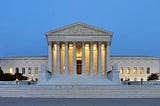 U.S. Supreme Court building at dusk