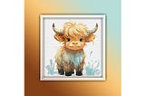 Highland Cow 6 Cross Stitch Pattern PDF