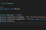 Launch Chrome and Other Applications in C#