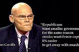Carville caught clutching pearls, worries Dems are losing white men to Trump’s “energy”…